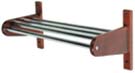 Wood Coat Rack - Wall Mounted with Metal Top Bars (Mahogany)