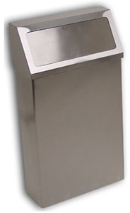 Stainless Steel Wall Mounting Trash Receptacle w/ Push Door - DTH60S