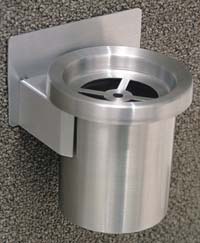 Wall Mounting Ashtray with a Grill Top - Satin Aluminum - Slim - Compact - 201 SA - 201SA Wall Mounting Ashtray with a Grill Top - Satin Aluminum - Slim - Compact - 201 SA - 201SA