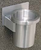 Wall Mounting Cigarette Ashtray - Small - Compact - Satin Aluminum - Ashtray Sand Top