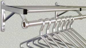 Wall Mounted Aluminum Coat Rack with Hat Rack / Shelf