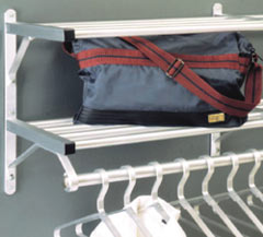 Wall Mounted Double Shelf Aluminum Coat Rack