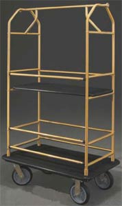 V-Series Shelf Bellman's Cart - GLR5448-BE  - Satin Brass