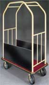 Satin Brass Bellman's Cart with Side Panels