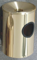 Cigarette Ash and Trash Receptacles - Mirror Brass - Funnel Top - F812 MB Heavy Duty,