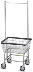Deluxe Wire Laundry Cart with Hanging Bar Deluxe Wire Laundry Cart with Hanging Bar
