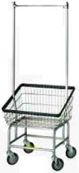 Front Loading Wire Laundry Cart with Hanging Bar