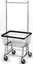 Commercial Grade Wire Laundry Hamper Cart with Dual Pole Bar