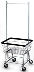 Basic Wire Laundry Cart with Hanging Bar Basic Wire Laundry Cart with Hanging Bar