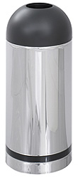 Open Dome Top Chrome Trash Can