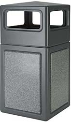 38 Gallon Plastic Dome Top Trash Can  - Gray with Ashtone Panels