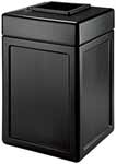 Square Plastic Waste Receptacle - 38 Gallons