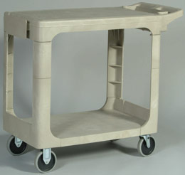 Flat Shelf Utility Cart (Beige)