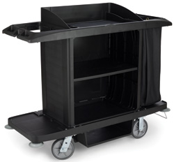 Black Maids Cart with Shelf Black Maids Cart with Shelf