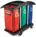 Three Bag Cleaning / Laundry Cart with Recycling Bags - Model #: SWP9T92-3REC