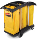 Three Bag Cleaning / Laundry Cart with Yellow Bags - Model #: SWP9T92-YEL
