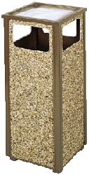 Ashtray Top Waste Receptacle with Stone Panels ash/trash  - UNRR12SU201 - R12SU201