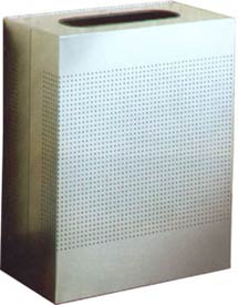 Stainless Steel Waste Receptacle - Rectangular - Perforated - 40 Gallon - SR18SS