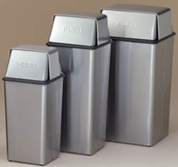 Stainless Steel Push-Top Waste Containers