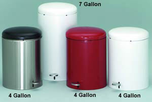 Metal Step-On Waste Receptacles / Trash Cans