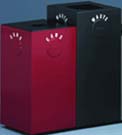 Square Metal Recycling Containers - Paper, Glass, Plastic, Cans, & Bottles