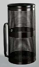 Perforated Metal Trash Receptacle with Wall Mounting Bracket